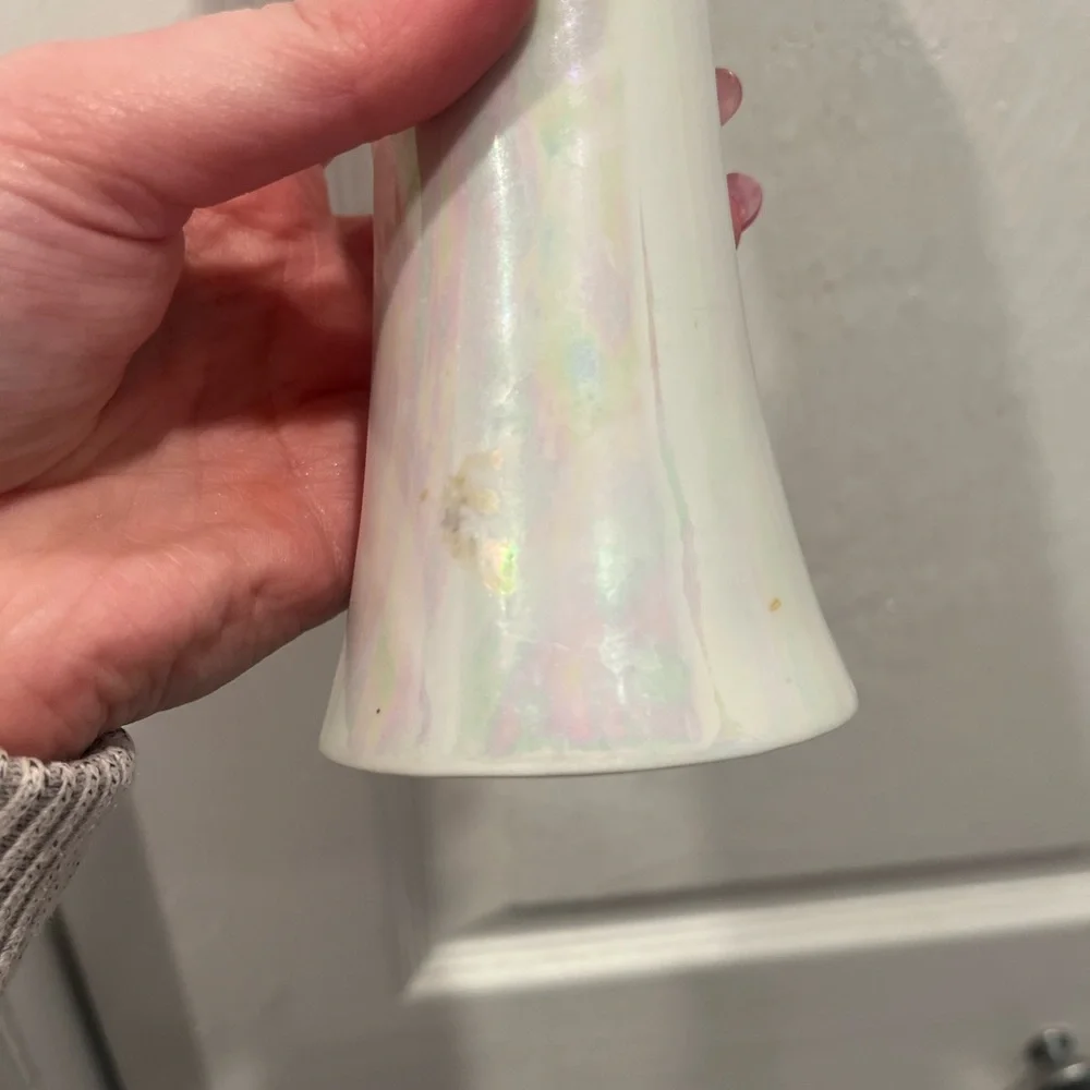 Vintage 1989 FTDA Iridescent Bud Vase - 8.5” Tall